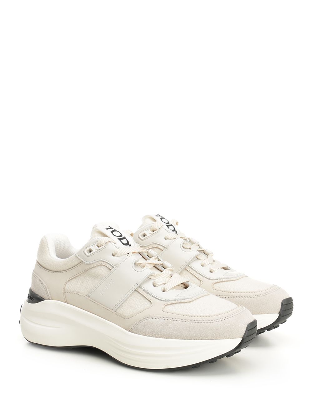 Tod'S Sneaker In A Mix Of Cloth, Suede And Nubuck Leather Sneakers - White | b4d977945141be10699ddb28ac82b647de25195a