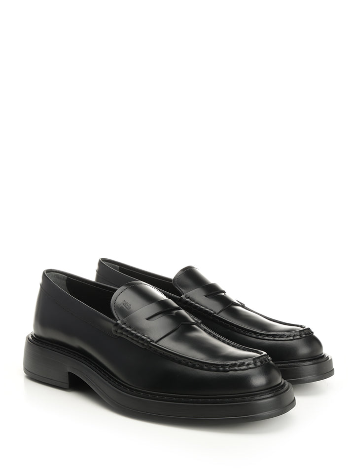 Tod'S Leather Loafer Loafers - Black | 49722e18b430aa086fcfb90d1c943e0936cbd429