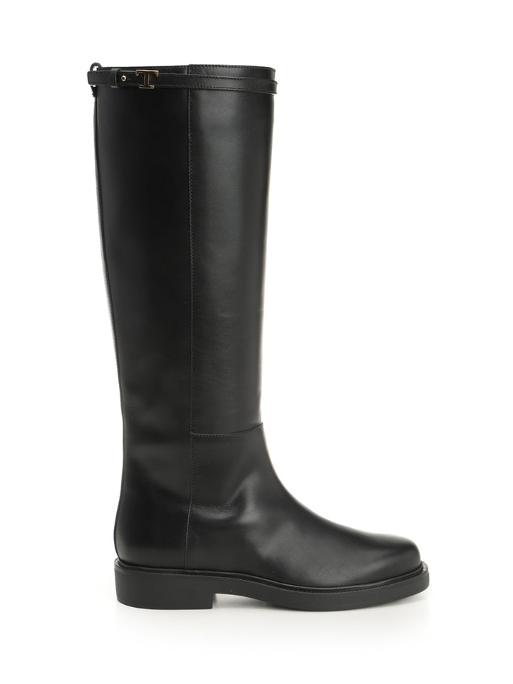 Tod'S Leather Boot Boots - Black | 95d0b8916d883984bce17da61e397d3212c53e82