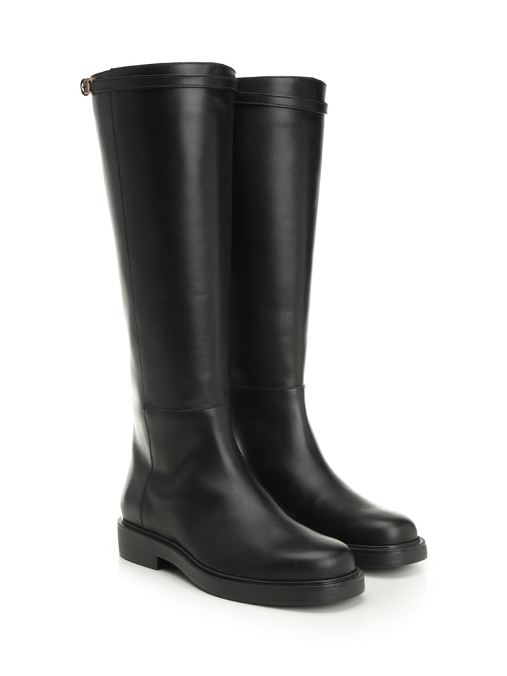 Tod'S Leather Boot Boots - Black | b58ec9bb2796e4906120237c1e845b3cff636acf