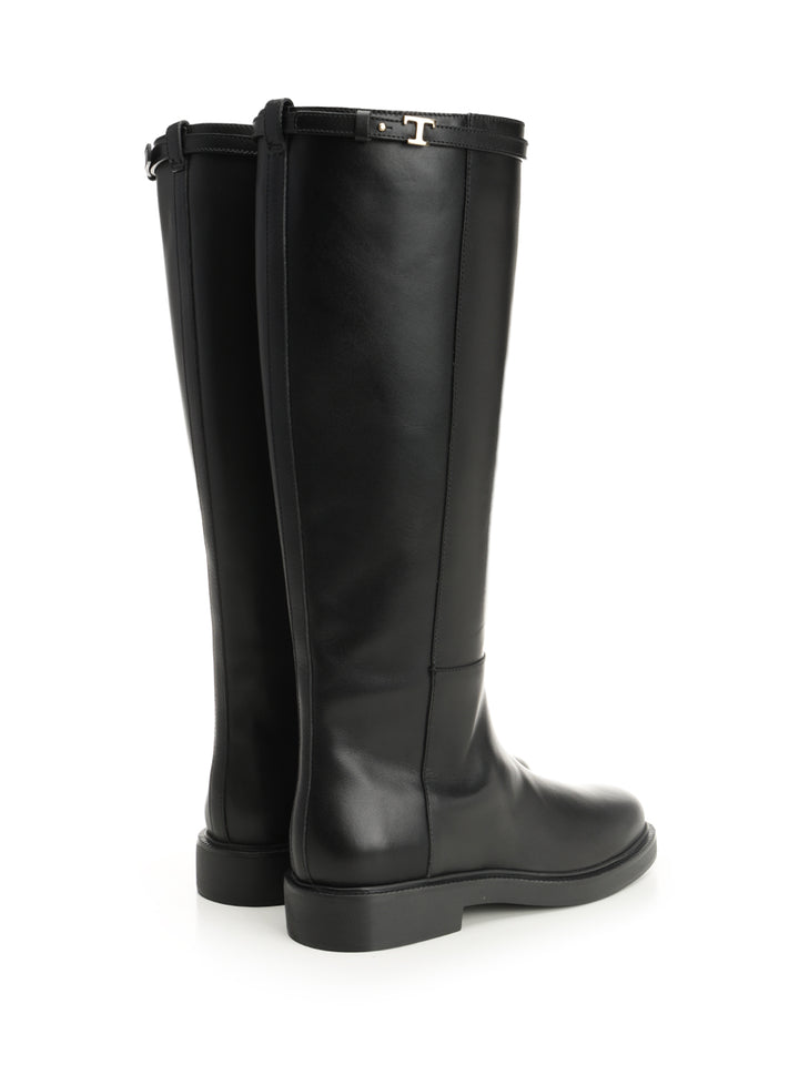 Tod'S Leather Boot Boots - Black | 4819806653f2525eee452844f19a69ff5f254350