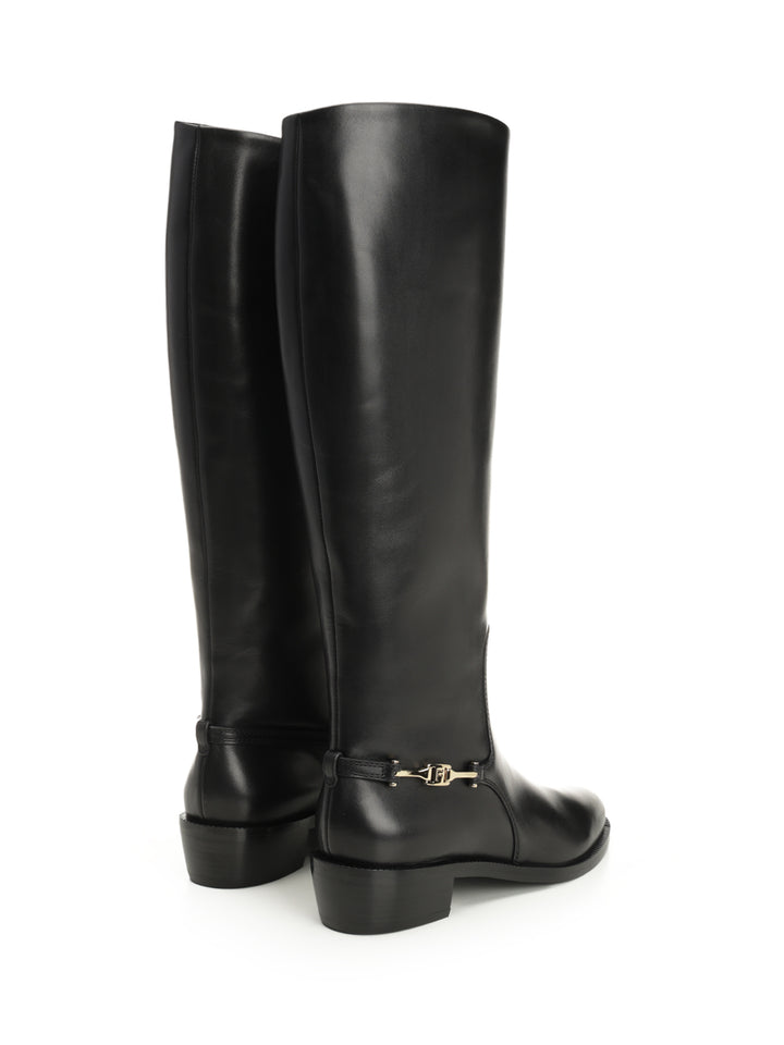Ferragamo Boot With F Buckle Boots - Black | 0d090d98a6832b0c85aa5322ee80212205848708