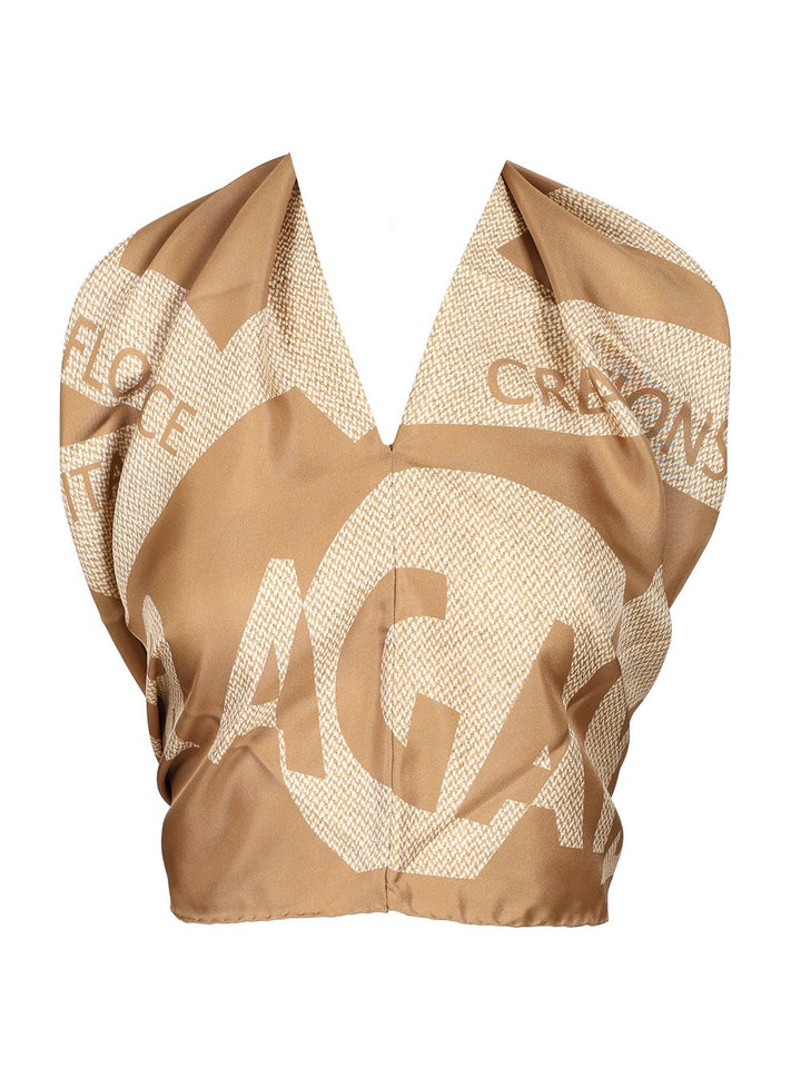 Ferragamo Silk Top Tops - Beige | 7e949faeed59f010aa493cce290cfb4e42126643