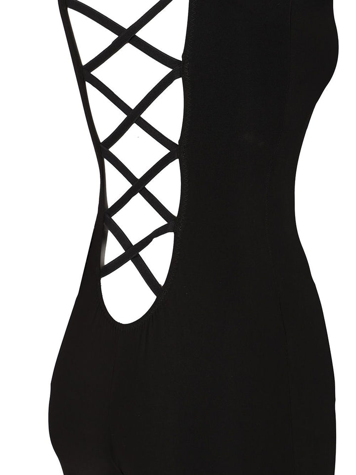 Norma Kamali One-Piece With Cross-Back Details Jewelry - Black | a38a1cf210082dbc3387d478e26f3a8d0dc871c1