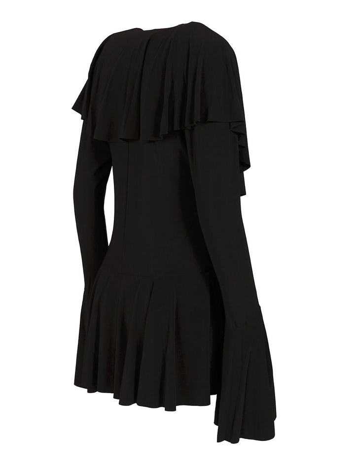Norma Kamali Ruffle Mini Dress Dresses - Black | a4c6891c12f3fb58a28906c612f11418d20d1669