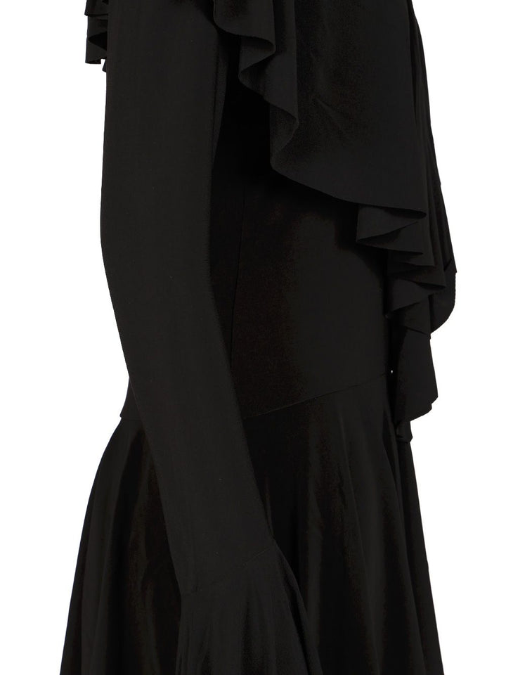 Norma Kamali Ruffle Mini Dress Dresses - Black | 96b6599a0b2225e06c916472f8fc2eed9eb71642