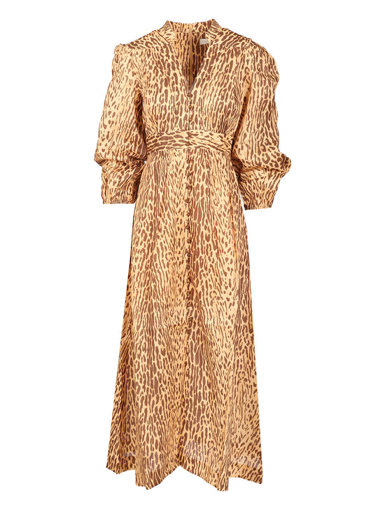 Leopard Print Midi Dress Dresses Animalier