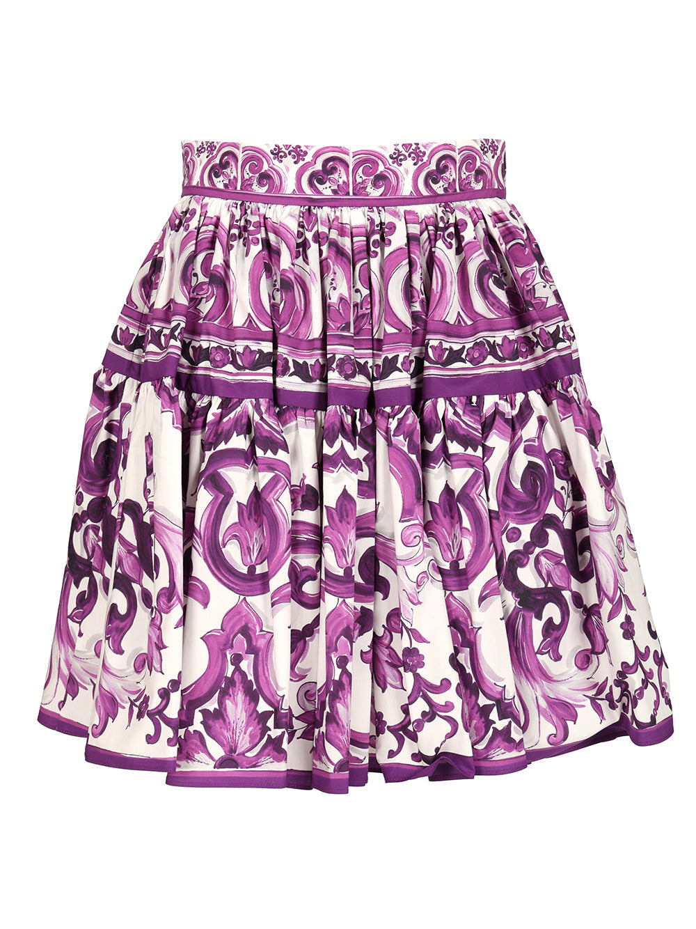 Dolce & Gabbana Short Skirt With Maiolica Print Skirts - Violet | a296570532769ab24156e867278ba44bcf32a420