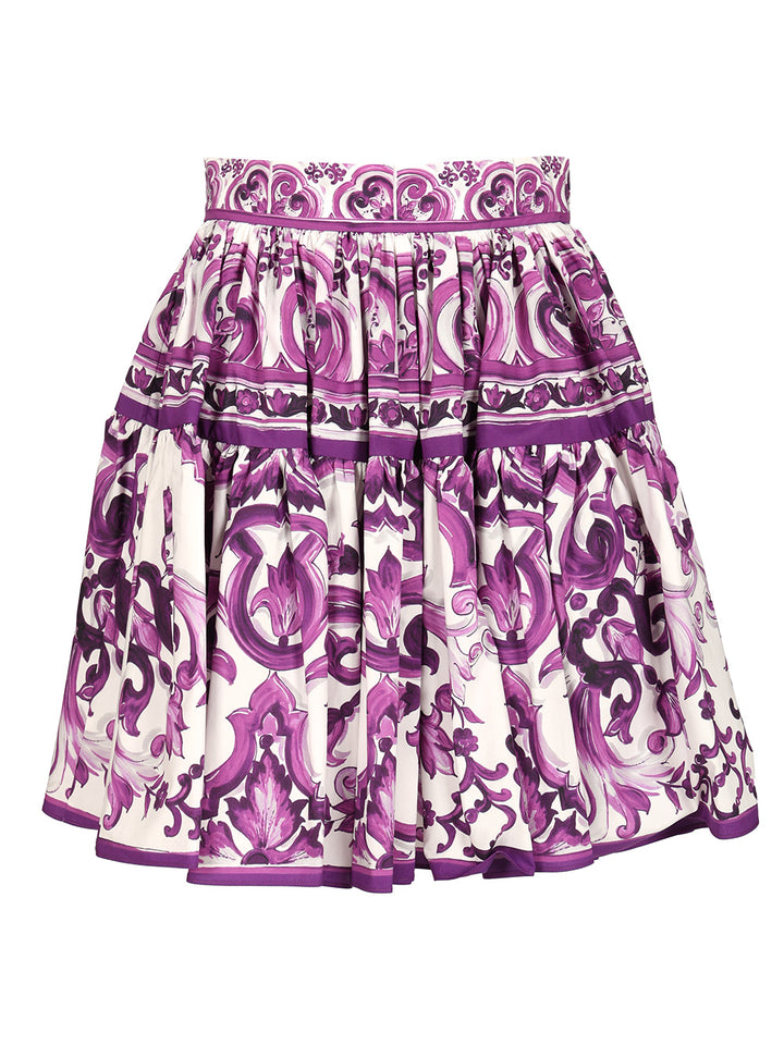 Dolce & Gabbana Short Skirt With Maiolica Print Skirts - Violet | a296570532769ab24156e867278ba44bcf32a420