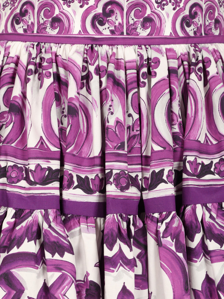 Dolce & Gabbana Short Skirt With Maiolica Print Skirts - Violet | f21dbae973b2226ab752b790a78f39a5a9a88519