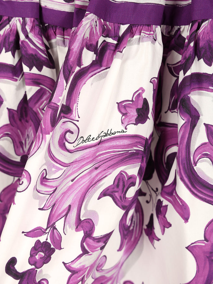 Dolce & Gabbana Short Skirt With Maiolica Print Skirts - Violet | 215ab952c7af514f925426223199ae032e796462