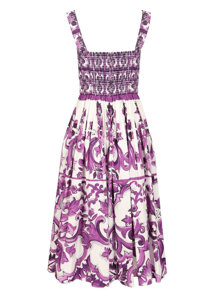Dolce & Gabbana Dress With Maiolica Print Dresses - Violet | 082a28ef38dffb1cc66809c7f1f1d3f9e3c86088