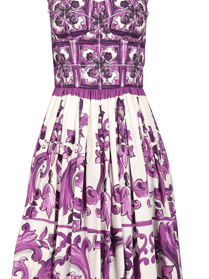 Dolce & Gabbana Dress With Maiolica Print Dresses - Violet | 6b15bcda2a001b68bf421c7325cc9bcffda14fce