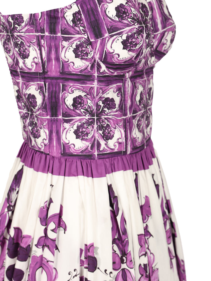 Dolce & Gabbana Dress With Maiolica Print Dresses - Violet | e190390c5c7b1a41f470f4fb523f53f30ff60684