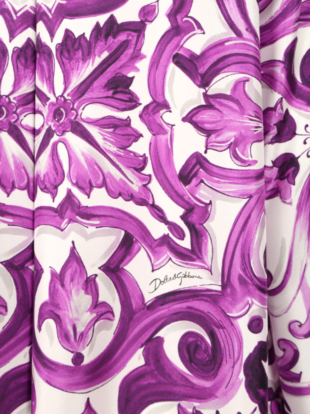 Dolce & Gabbana Maiolica Print Twill Dress Dresses - Violet | 30730e172192ed244a0a0787b7c570b686a06a82