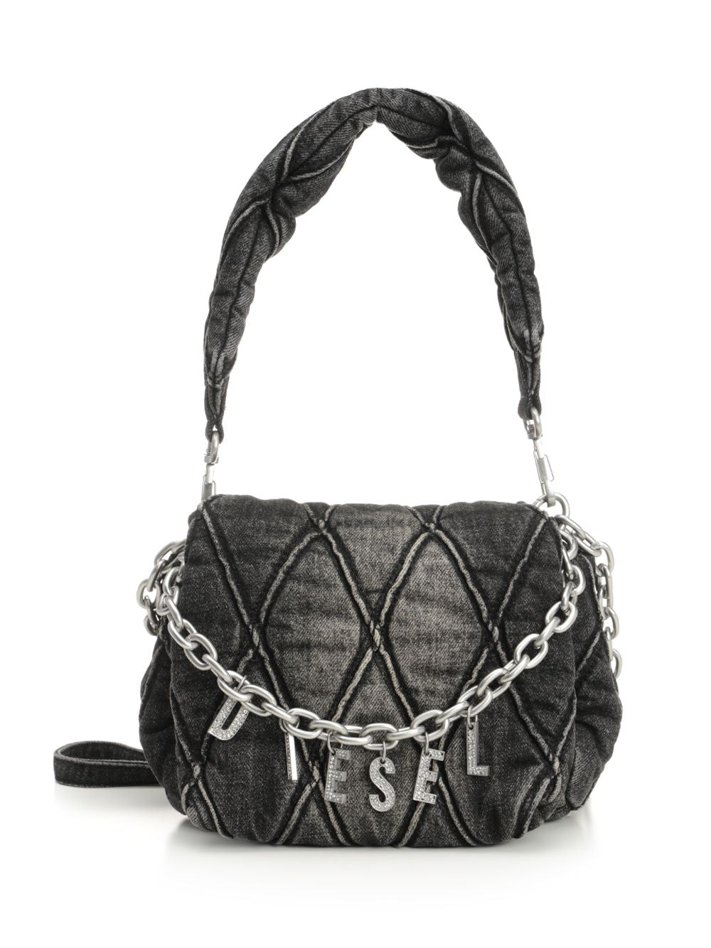 Diesel Charm-D Shoulder Bags - Black | ece39ca1b3dca09dd6e58df70b5a79d781e0b3ea