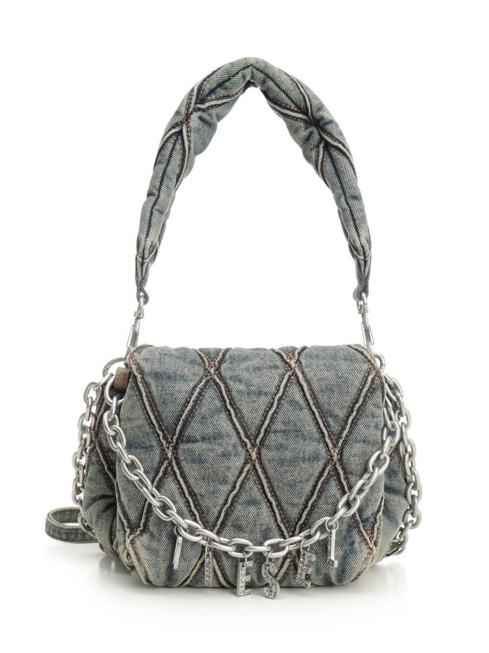 Diesel Charm-D Shoulder Bags - Blue | 13f3c24349d4b1089e42f14c63750c255fe9115e