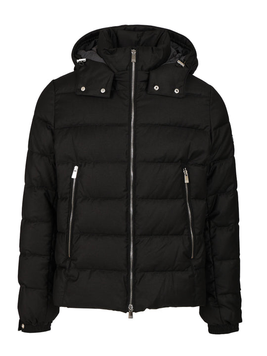 Domiziano Down Jacket In Super 150s Wool Coats Black