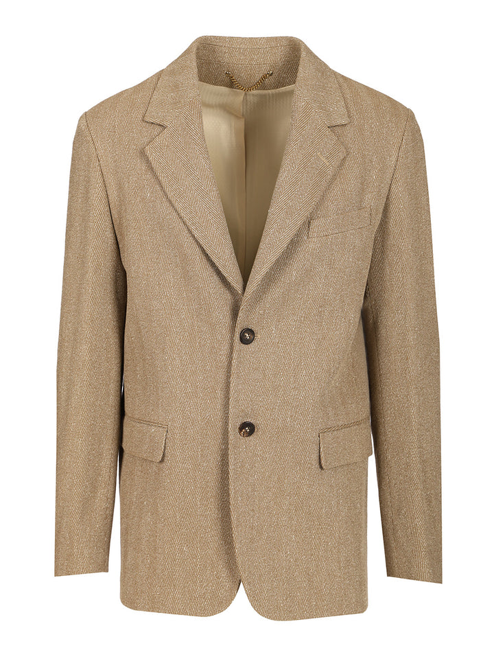 Golden Goose Deluxe Brand Single-Breasted Chevron Linen Blend Blazer Jackets - Multicolor | e813fefa7f2ca61d2bcfe6e4c5f460f561a12ab0