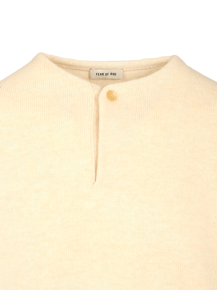Fear Of God Henley Knitwear - White | 08779b1ccc96401fe07009decd557fc25ee8cc43