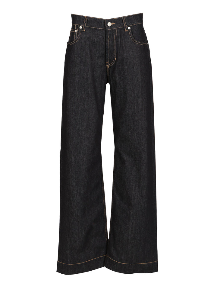 Mcqueen Wide Leg Jeans - Blue | 798e1fc8370a1f8cd133cd6951d2e688c96aa032