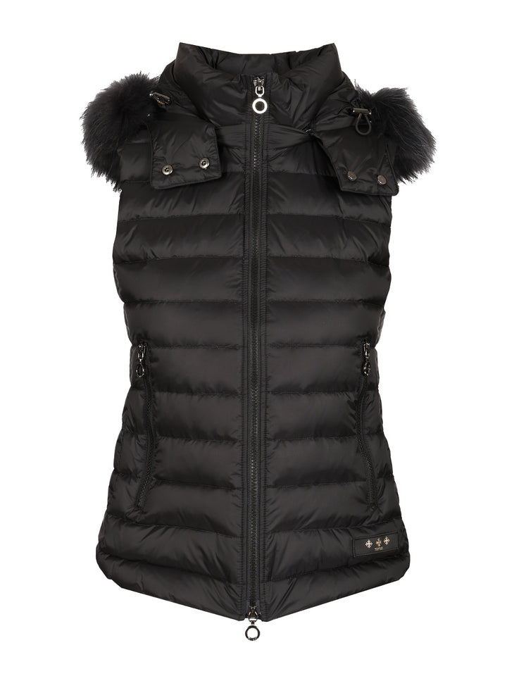Tatras Vest With Hood And Fur Trim Jackets - Black | f836feda9a11cc86b3213d5f6c691966a21c653f