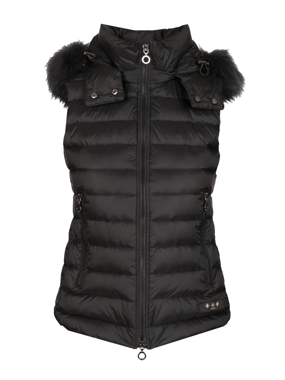 Tatras Vest With Hood And Fur Trim Jackets - Black | f836feda9a11cc86b3213d5f6c691966a21c653f