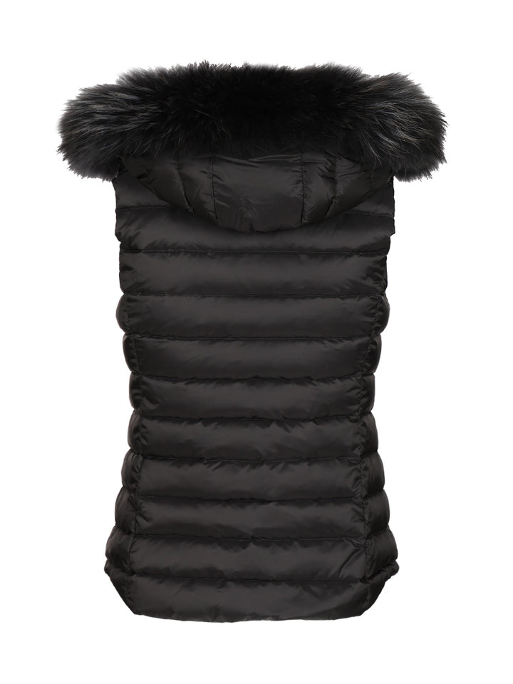 Tatras Vest With Hood And Fur Trim Jackets - Black | aece04e5c19b436ffcf60c866a9bb497ae0eb709