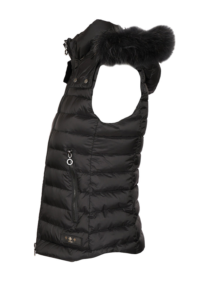 Tatras Vest With Hood And Fur Trim Jackets - Black | 0e430afda0703f4062c475038124fcf5f01eb313