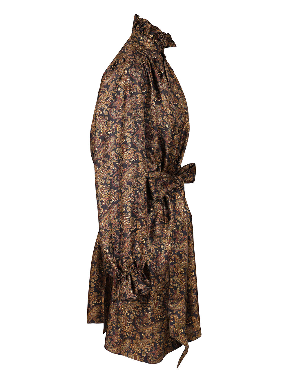 Saint Laurent Paisley Pattern Silk Twill Dress Dresses - Brown | 7d09c85899d9ad1f80a563abf38d98709fde343c