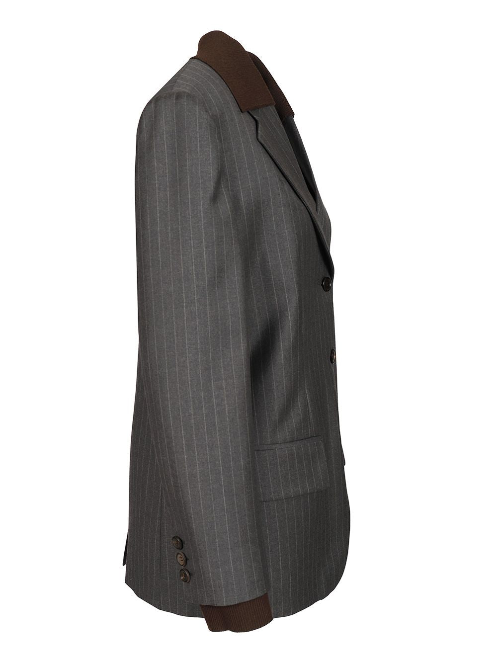 Miu Miu Tailored Single-Breasted Blazer Jackets - Grey | f1eb0876deedccb879eee8895e6bcd2b86672782
