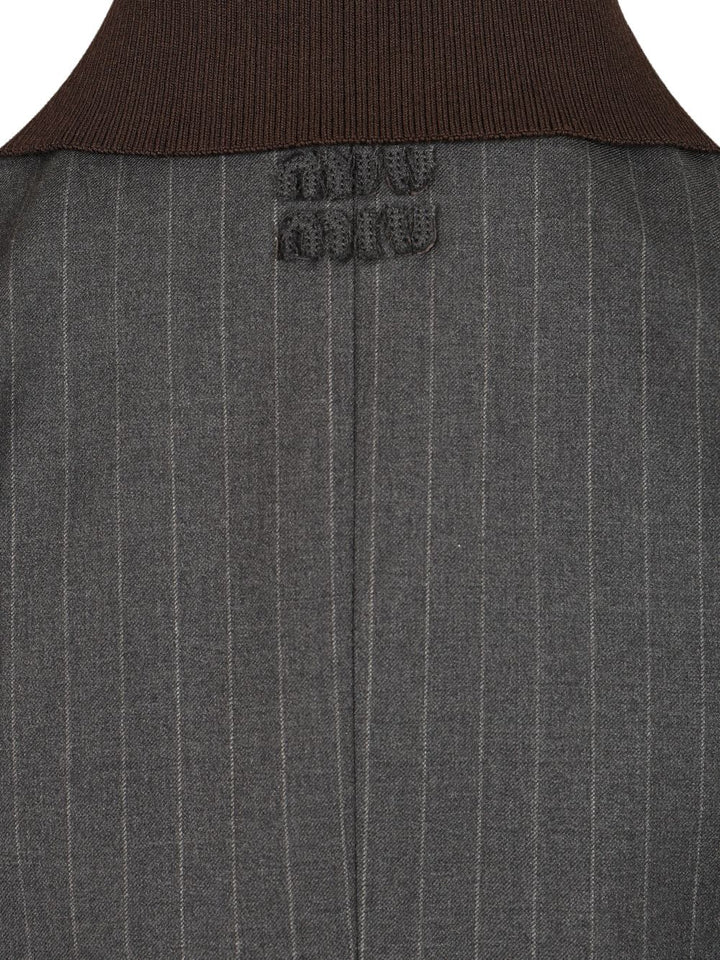 Miu Miu Tailored Single-Breasted Blazer Jackets - Grey | 4c41aeabf3693c590403ab23c67858f343e7e975