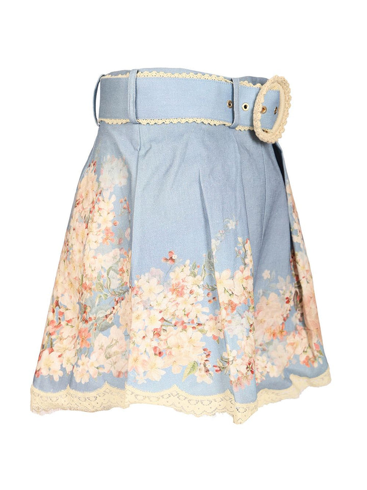 Zimmermann Cascadian Tuck Shorts Trousers - Blue | 004757a5222feb1398bea90a2f215d43bc6f4ecb