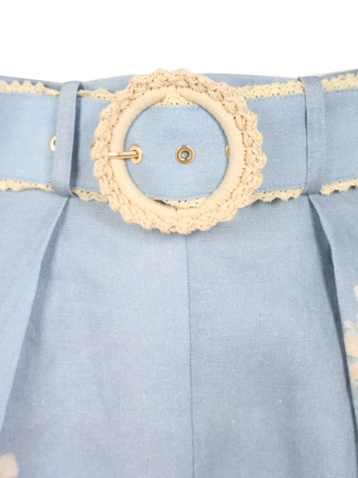 Zimmermann Cascadian Tuck Shorts Trousers - Blue | ef0f31c618264e0e9301fd881eb2af88cdb61172