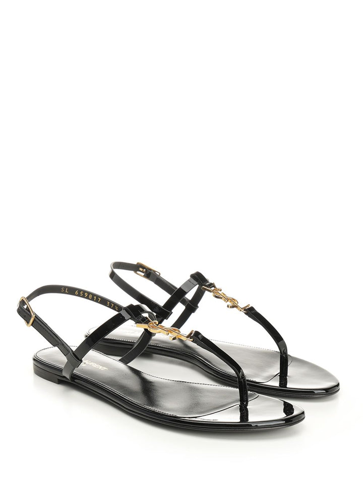 Saint Laurent Cassandra Sandals - Black | be86ad0722365cdb78086db74b6c21b6b35e776e