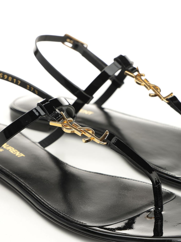 Saint Laurent Cassandra Sandals - Black | 6f9f1d7889f75c1f4c3a43900d081d7bd13bbd6c