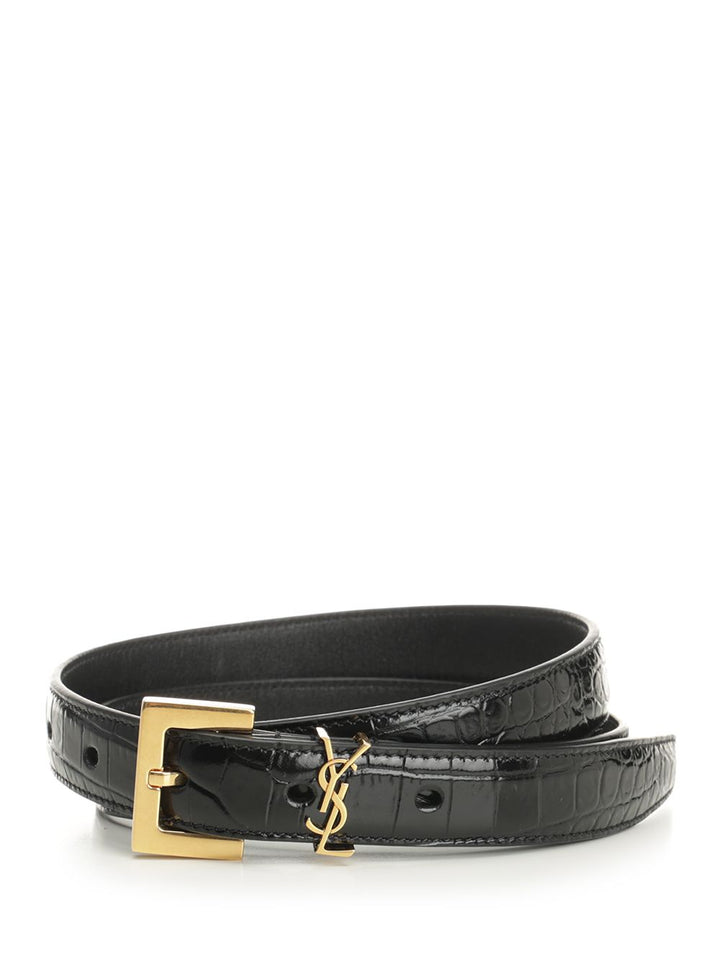 Saint Laurent Ysl Logo Belt Belts - Black | 610f90b1fcbcc919384a758f184dc261c8a1ef94