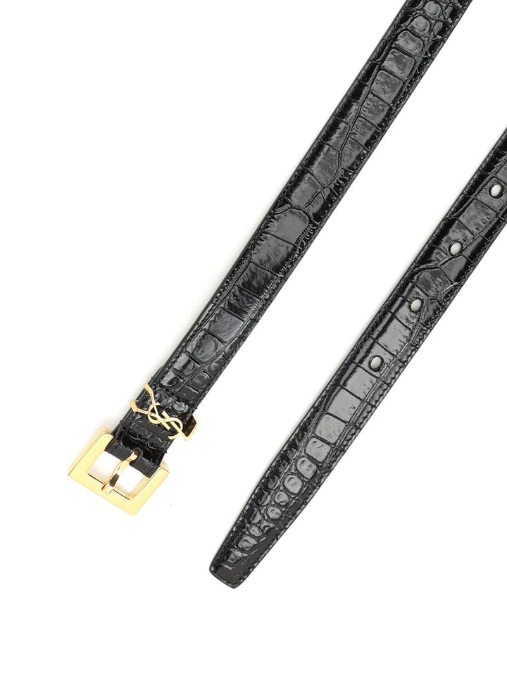 Saint Laurent Ysl Logo Belt Belts - Black | fbdb777e8d63d7b4d3e490100bc709e5470cedec
