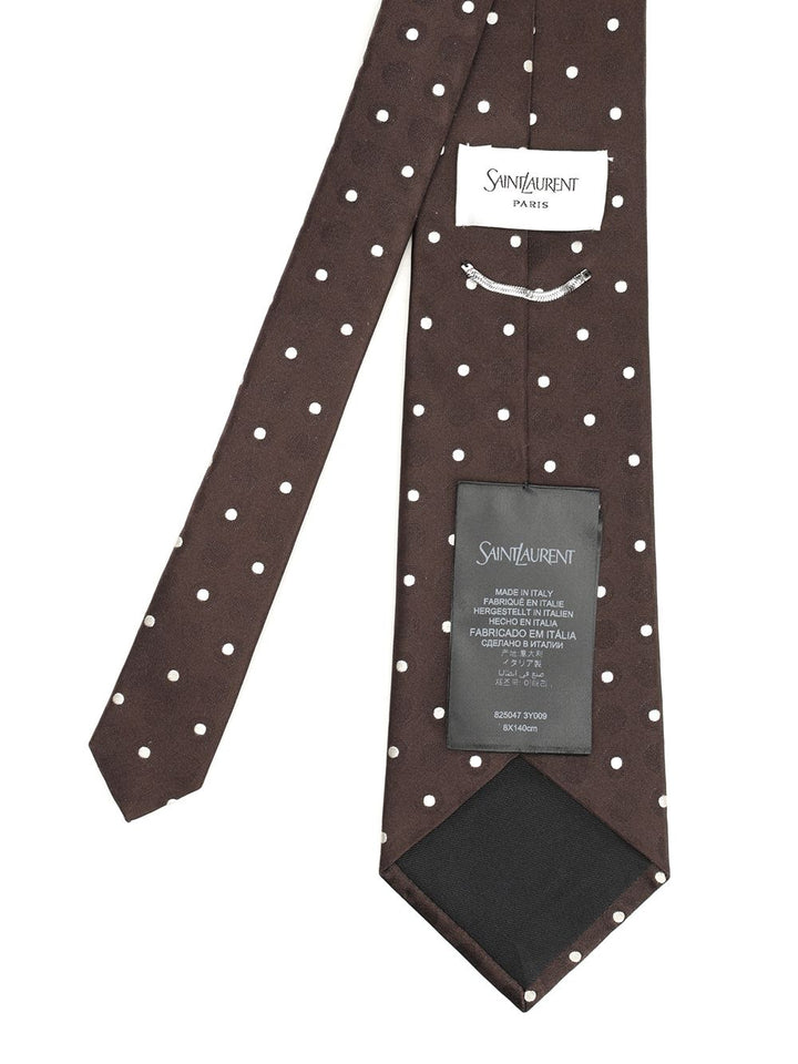 Saint Laurent Polka Dot Silk Tie Ties And Bow Ties - Brown | 78361e44909b308d6d99eba504f2b060e4b12d4f