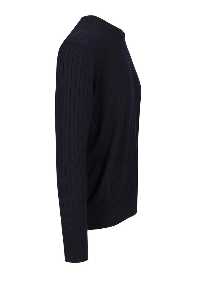 Bottega Veneta Ribbed Wool Sweater Knitwear - Blue | 11299b96b70f15175935fa9919d633f1c123d71a
