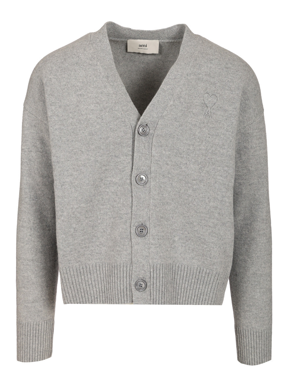 Ami Ami De Coeur Cardigan Knitwear - Grey | 1ae5a99ac243e9ee3f9029420f6978bee5179a4a