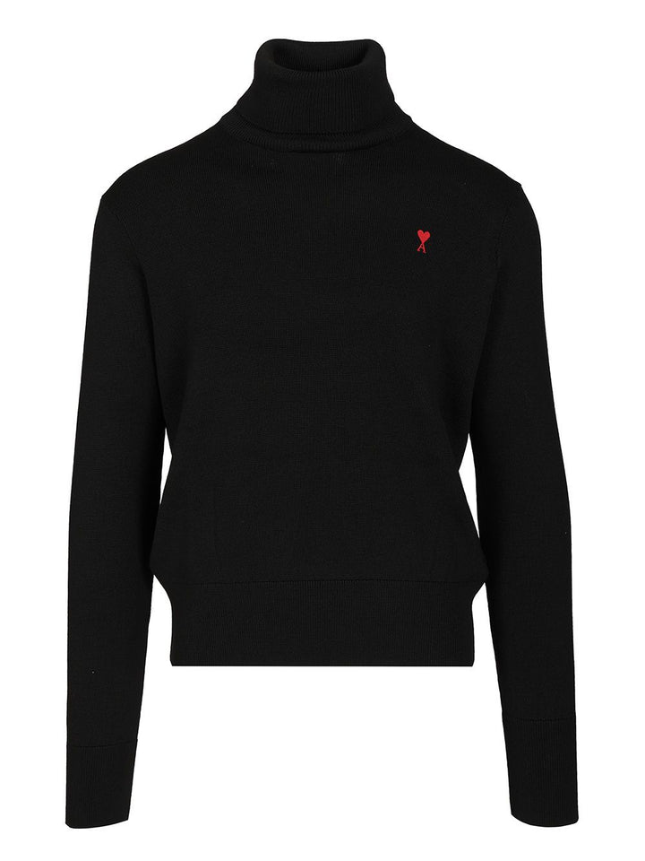Ami Turtleneck Sweater Knitwear - Black | b6c95fdeb76216bf504f85fa5895b97745b02061