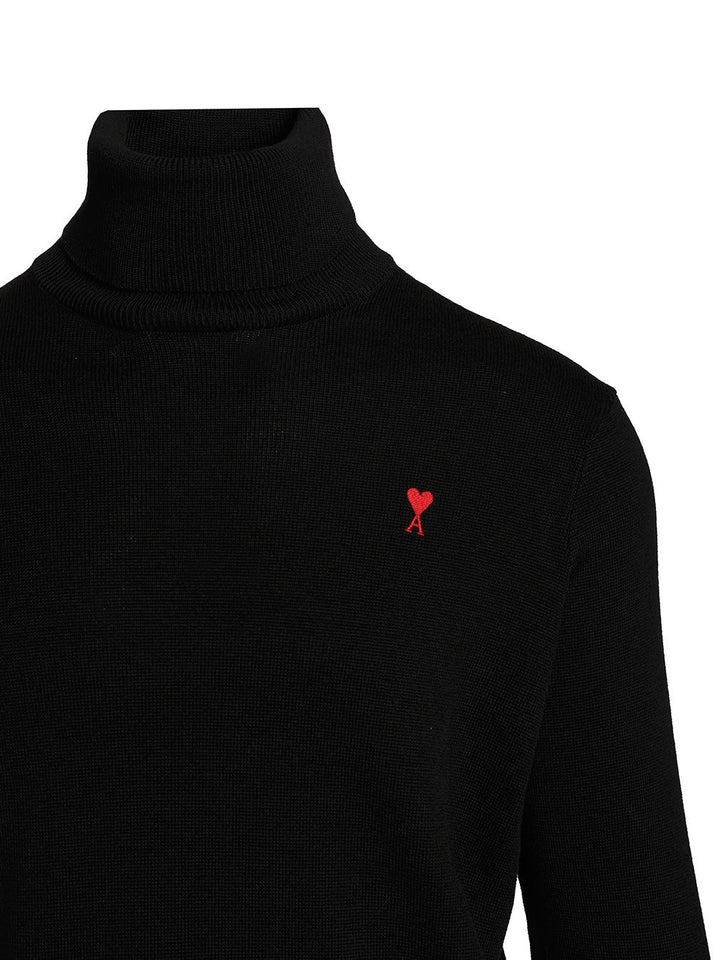 Ami Turtleneck Sweater Knitwear - Black | bfd962c3aca547eb76f073403ef4dad5c7427f45