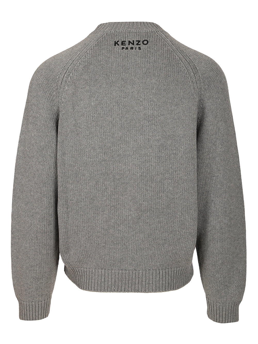 Kenzo Crew Neck Sweater In Cotton And Wool Knitwear - Grey | f0ccba8385883fb3706eafb0393aedb830ee9498