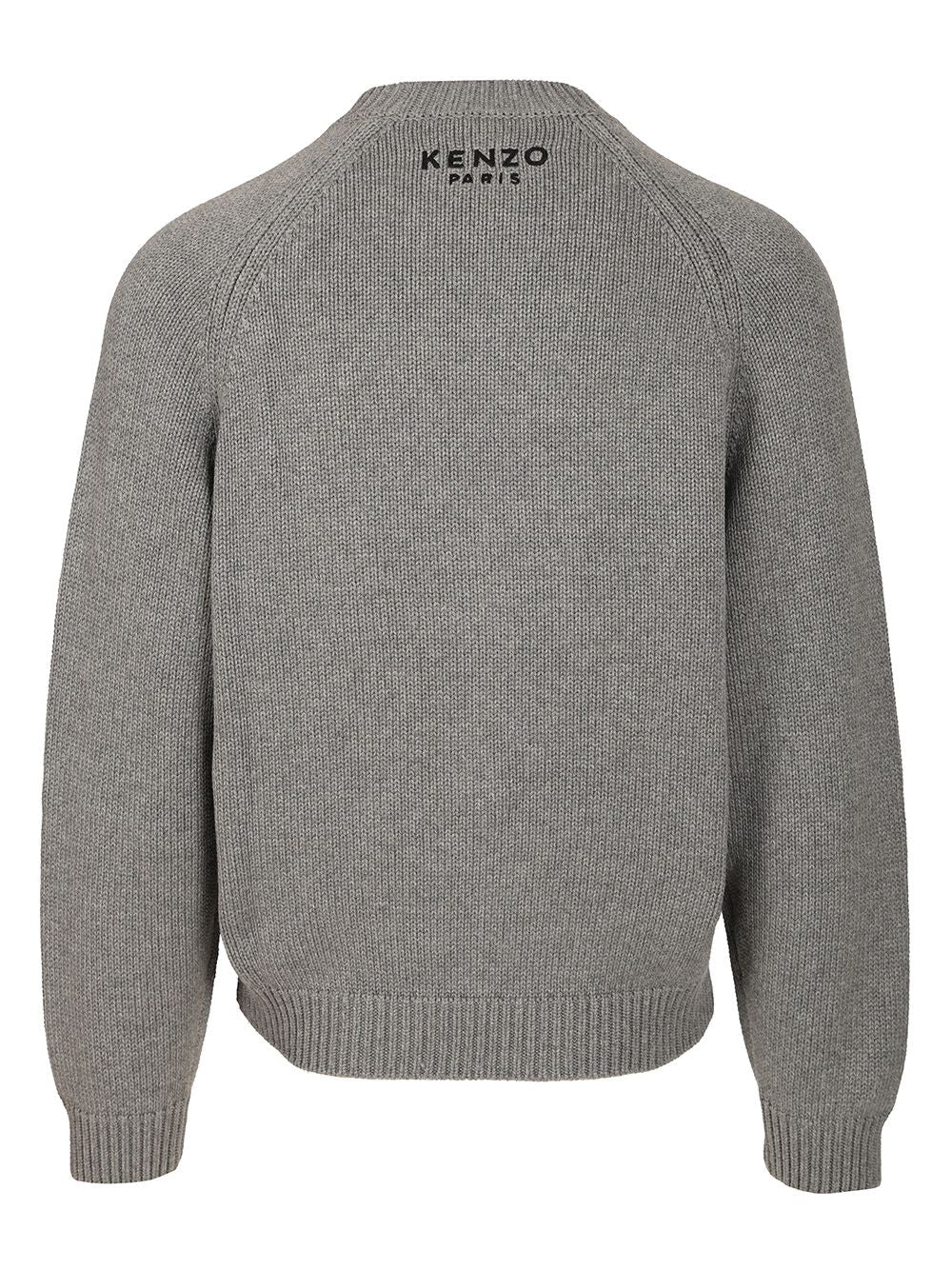 Kenzo Crew Neck Sweater In Cotton And Wool Knitwear - Grey | 5ade272a2ac87ebecc1056688d8e7408dfb672ca