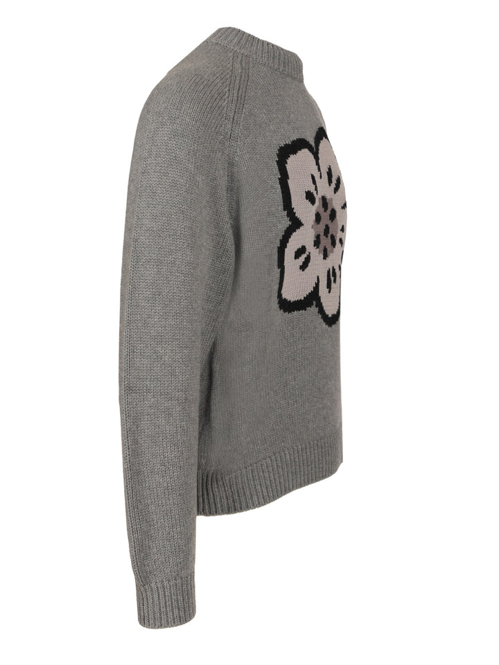Kenzo Crew Neck Sweater In Cotton And Wool Knitwear - Grey | 415e1c03c2d987d4c804c5bed68a98d4985e121b