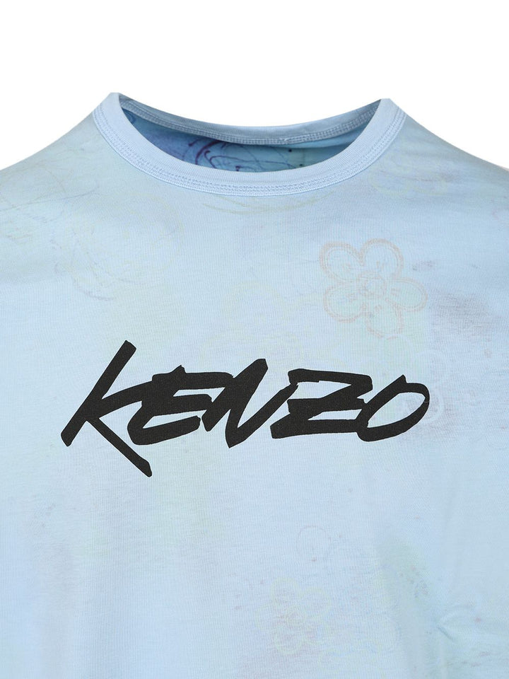 Kenzo Reversible Cotton T-Shirt - Light blue | db2ad26e81800b02166e1799c44cd2f1062e047f