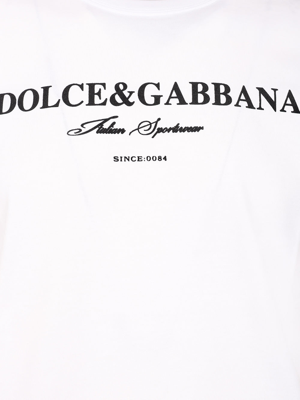 Dolce & Gabbana Flock Print Cotton T-Shirt - White | 33f8229af04843ae5ac1ad8c8e9060ba0870169c