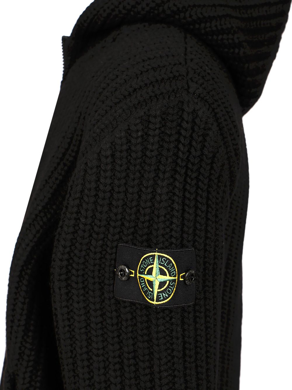 Stone Island Wool And Cashmere Hooded Cardigan Knitwear - Black | a0683221815ae39935bc20e1990ef8b8182ae8db