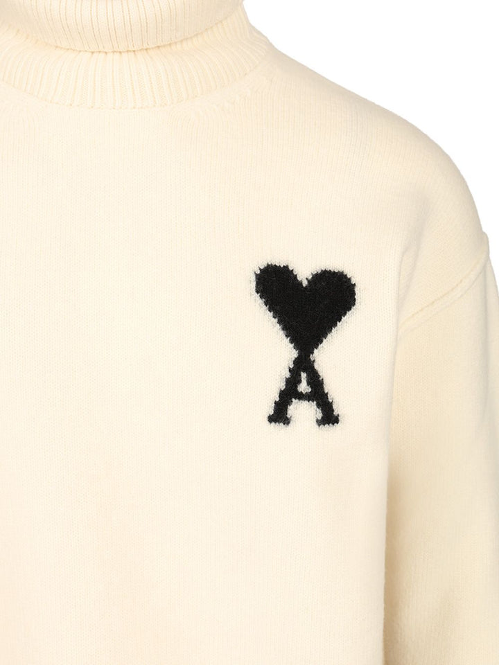Ami Ami De Coeur Turtleneck Sweater Sweatshirts - White | 241d462726ad0fa2c57acc39fe958e03b5ddc86f